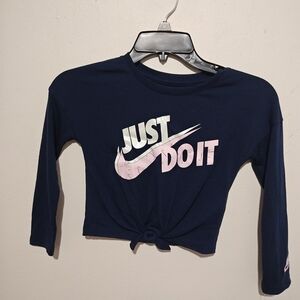 Nike Kids Navy Blue Long Sleeve Shirt